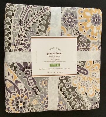 Pottery Barn Gracie FULL/QUEEN Duvet Cover ~ Organic Cotton ~ New with Tags-image