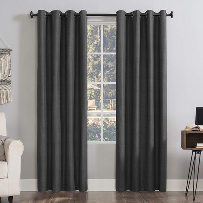 Columbia 2-Pack Thermal Energy Saving 100% Blackout Grommet Curtain Panel Pair, -image