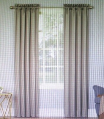 Sun Zero set 2 Riku Thermal Insulated Darkening Rod Pocket Beige 40x63 Curtains -image