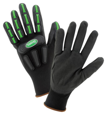 Scotts Work Gloves Impact Protection Safety Gloves Heavy Duty Dip Gloves Size L-image