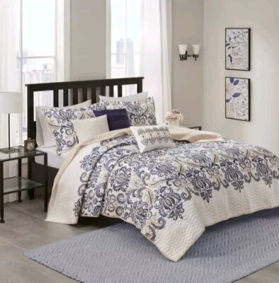 Madison Park Coverlet Set 6 Pcs Cotton Blend 90