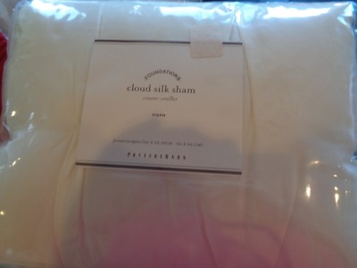 2 Pottery Barn Cloud Silk Euro shams ivory New with tag-image