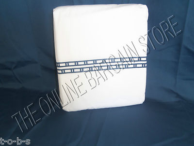 Pottery Barn Sutter Ink Blue Contemporary Embroidered Bed Duvet King California-image