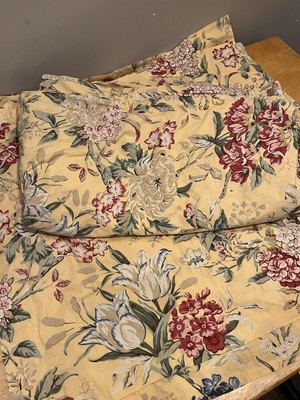 Pottery Barn Elodie Mum King Duvet Cover Yellow 3 Euro Shams Floral-image