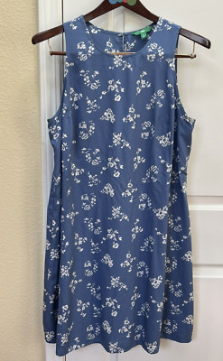 Dip Dress Women Large Blue White Floral Sundress Cottagecore  Wedding VTG-image