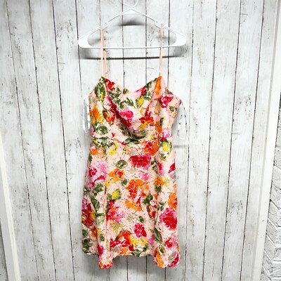 DB Studio David's Bridal Dress Women 16 Floral Sleeveless Lace A-Line Mini Pink-image