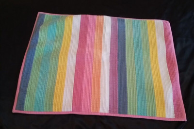 Pottery Barn Teen Henley Stripe Pillow Sham Standard Sham Pink Orange Blue White-image
