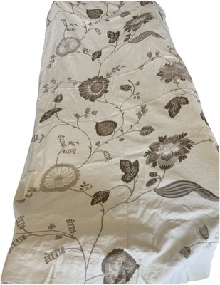 Pottery Barn Margaritte Drapery Panel Crewel Taupe Colorway Linen Blend 50”x96”-image