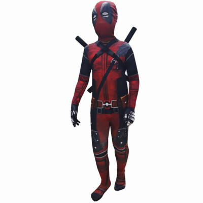 Wade WinstonWilson Cosplay Costume Deadpool Jumpsuit Tight  Halloween/Xmas child-image