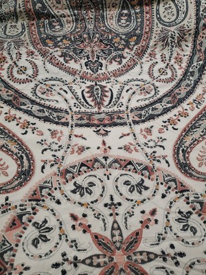 Pottery Barn Riya Paisley Duvet Cover California King Size Floral White Multi-image