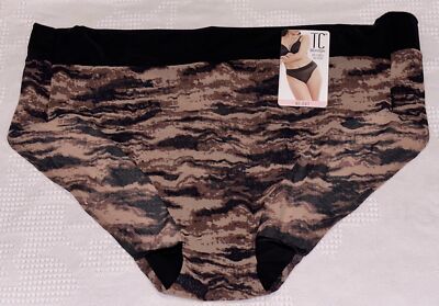 TC FINE INTIMATES Edge Mesh Together Dip Dye Hi Cut Brief Panty Womens Sz XL 8-image