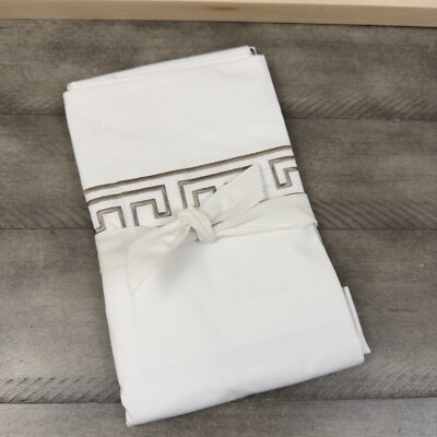 Pottery Barn Geo Embroidered Organic Percale Sham Standard Simply Taupe NWOT-image