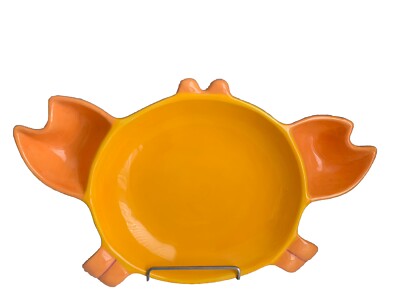 2005 Target Home Crab Large Serving Dish Vintage Platter Bowl Dip Orange Beach-image