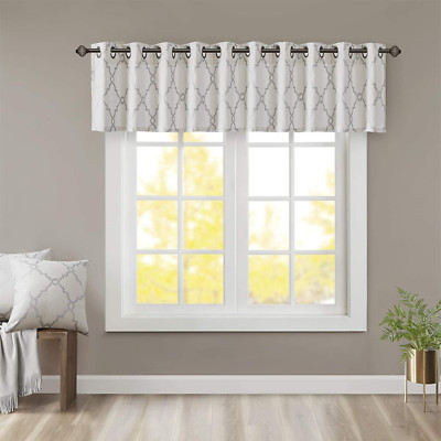 Saratoga Light Filtering Fretwork Print Grommet Top Window Valance Swags for Liv-image