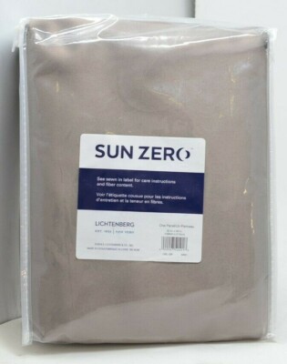 Sun Zero Oslo Woven Home Blackout Mushroom Grommet Single Curtain Panel 52