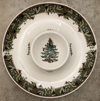 Spode World Of Christmas Tree Chip & Dip Dish Tray 14