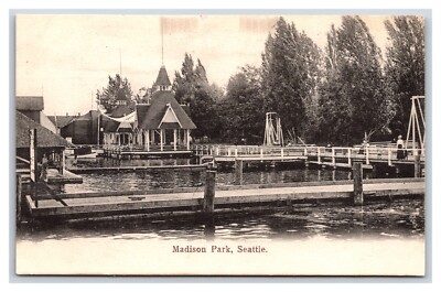 Madison Park From Lake Washington Seattle WA UNP W G Macfarlane DB Postcard V18-image