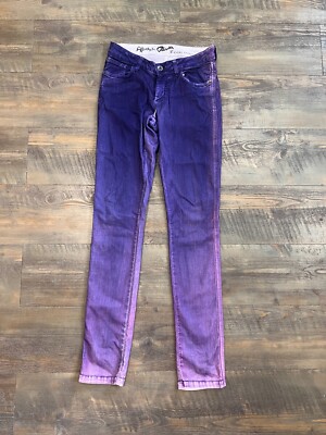 AO LA Alice + Olivia Purple Dip Dye Ombre PUrple Jeans Skinny Stretch 29-image