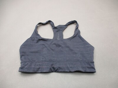 dip Size L Womens Gray Stretch Unlined Wireless Pull On Racer Back Sports Bra 4E-image