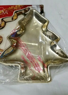 Vintage Studio Nova Christmas Shine Gold Tree Shaped Candy Dish *NIB*-image