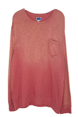J.crew Women’s Knit Goods Pink Dip Dye Cotton Terry Pullover Sweatshirt Sz XL-image