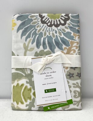 NEW Pottery Barn Joni Floral Organic EURO Sham~Multicolor-image