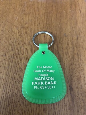 VTG MADISON PARK BANK ADVERTISING KEYCHAIN PEORIA IL MOTOR BANK OF MANY PEOPLE-image