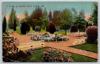 Vintage Postcard 1912 Seattle WA-Washington, Corner Of Madison Park, C7-image
