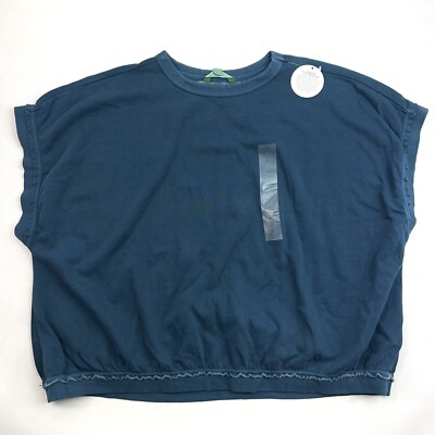 Dip Dark Teal Sleeveless Sweatshirt Pullover Top Women’s Big Size L-image