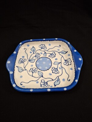 Studio Pottery FIRED UP New Delft Blue Floral 10