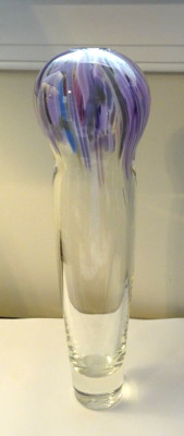 Signed 1995 R. Krieger? Studio Art Glass Balloon Vase Sculpture-image
