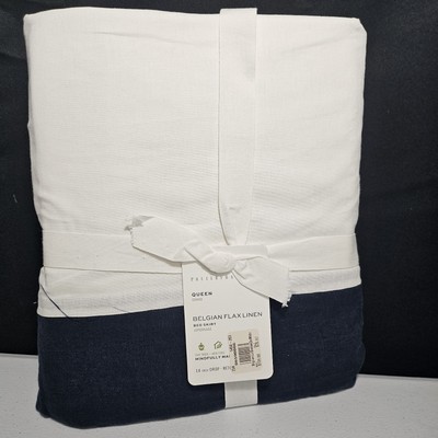 Pottery Barn Belgian Flax Linen QUEEN Bed Skirt 14
