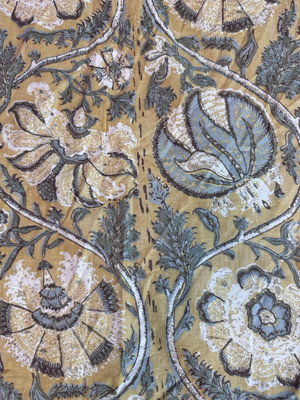 POTTERY BARN Penelope Palampore F/Q Duvet & 2 Standard Shams Set Yellow Paisley-image