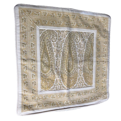 Pottery Barn Throw Pillow Cover Sham Paisley 18 X 18 No Insert Gold Zip closure-image