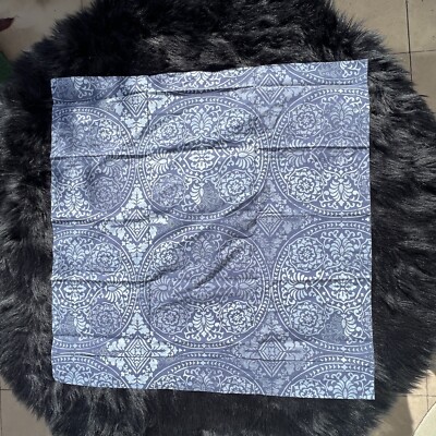 Pottery Barn Carins Print Euro Blue Organic Cotton Cushion Sham 26”x26”-image