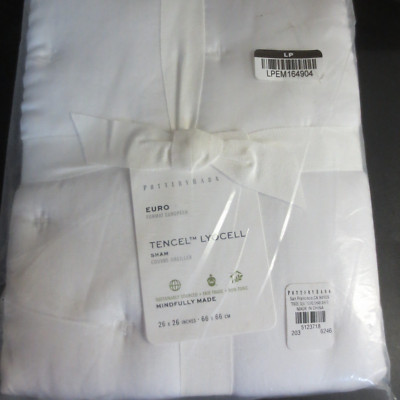 POTTERY BARN EURO TENCEL SHAM - WHITE - 26
