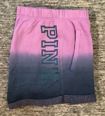 Victoria's Secret Pink Ombre Dip Dye Boyfriend Shorts Amethyst Blue Coral XL NWT-image