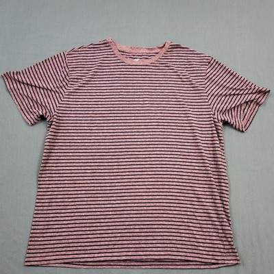 Dip Shirt Mens SIZE XL Short Sleeve Woven Pullover Striped Lightweight Pink-image