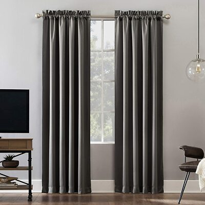 Sun Zero 100% Blackout Rod Pocket Curtain Panel, 52