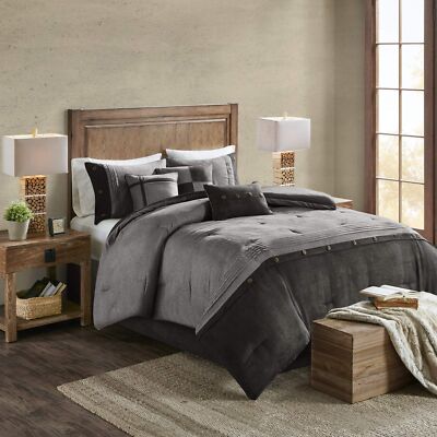 Madison Park Boone Cozy Comforter Set, Faux Suede, Deluxe Hotel Styling All S...-image