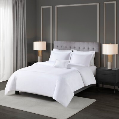 500 Thread Count Luxur Collection 100% Cotton Sateen Embroidered Duvet Cover Set-image