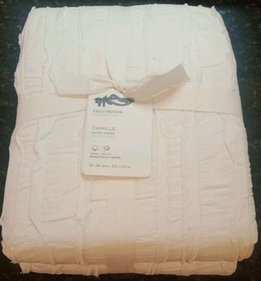 Pottery Barn Camille Duvet CV. Full/Queen White NWT-image