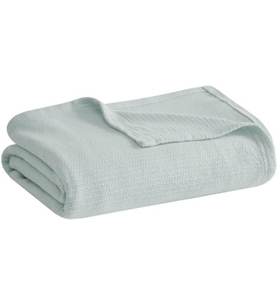 Freshspun Basketweave Luxury Cotton Blanket Blue 108x90