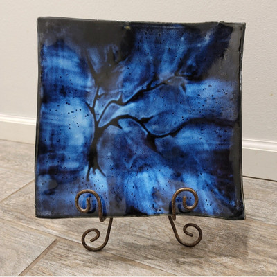 Studio Pottery Serving Tray Decorative Catch AllArtist Signed-image