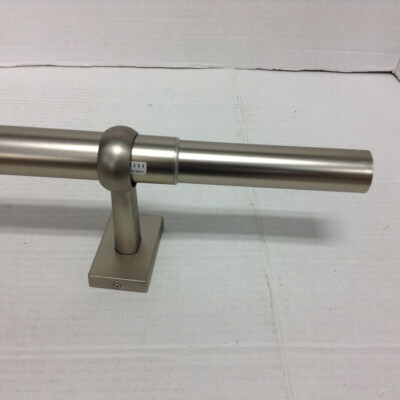 Pottery Barn Curtain Rod with Wall Brackets Standard Pewter 28-48-.75-image