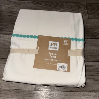NEW POTTERY BARN TEEN POP DOT DUVET COVER Twin  Turquoise/bluegreen-image