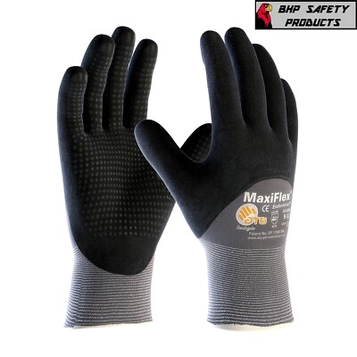 PIP 34-845 MaxiFlex Dotted Palms 3/4 Dip Nitrile Coated Micro Foam Work Gloves-image