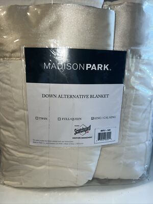 MADISON PARK Cambria Oversized Down Alternative Blanket with Satin Trim, King,Iv-image
