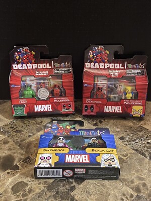 (3) Marvel Minimates Deadpool Exclusive Hulk & Hulkpool Wolverine Debut Guenpool-image