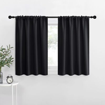 NICETOWN Halloween Short Curtains 36 inches Long Black Out RV Bunk Panels Kit...-image
